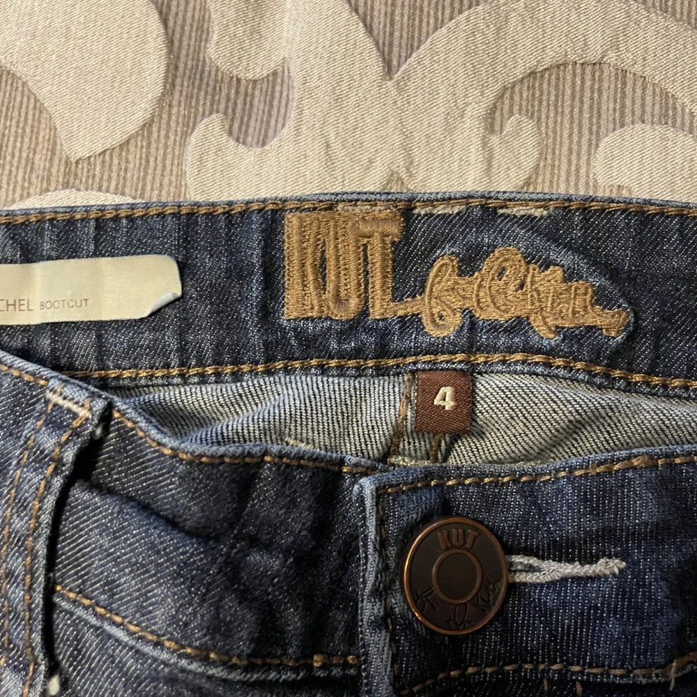 KUT From The Kloth-Rachel Bootcut-Blue Stretch Denim Flat Front-Womens Size 4 - Picture 5 of 7